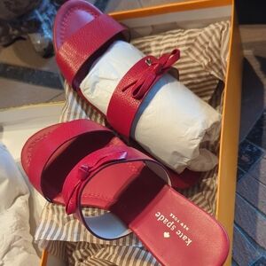 Kate Spade Fuchsia Bow Slide Sandals